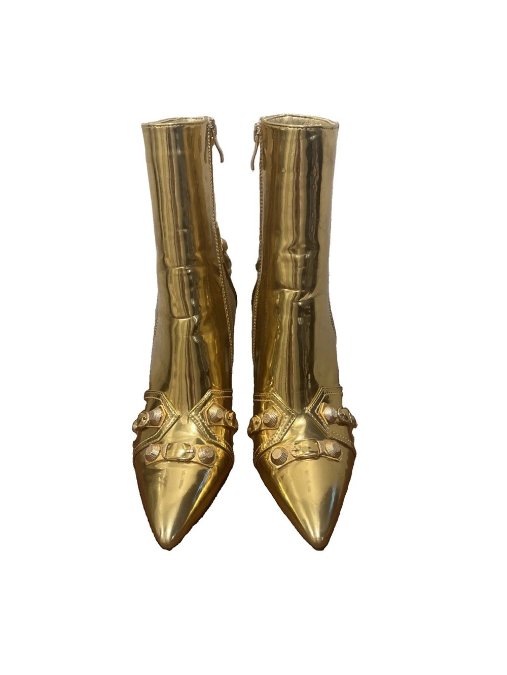 Azalea Wang Brooklyn Rock Star Metallic Gold bottles sz 7